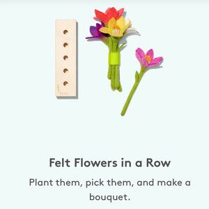 EUC Lovevery Felt Flowers in a Row - From The Helper Play Kit Months 25-27
